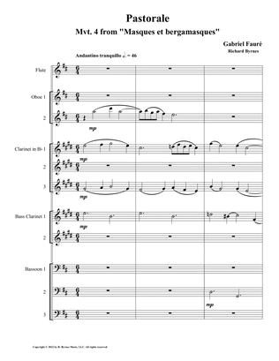 Pastorale from "Masques et Bergamasques", Op. 112 (Woodwind Choir)