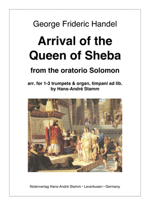 Book cover for G. F. Handel - Arrival of the Queen of Sheba for 1-3 trumpets and organ, timp. ad lib