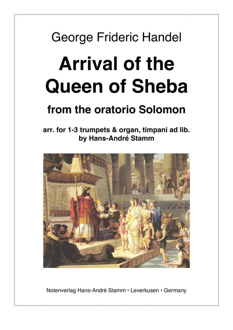 Book cover for G. F. Handel - Arrival of the Queen of Sheba for 1-3 trumpets and organ, timp. ad lib