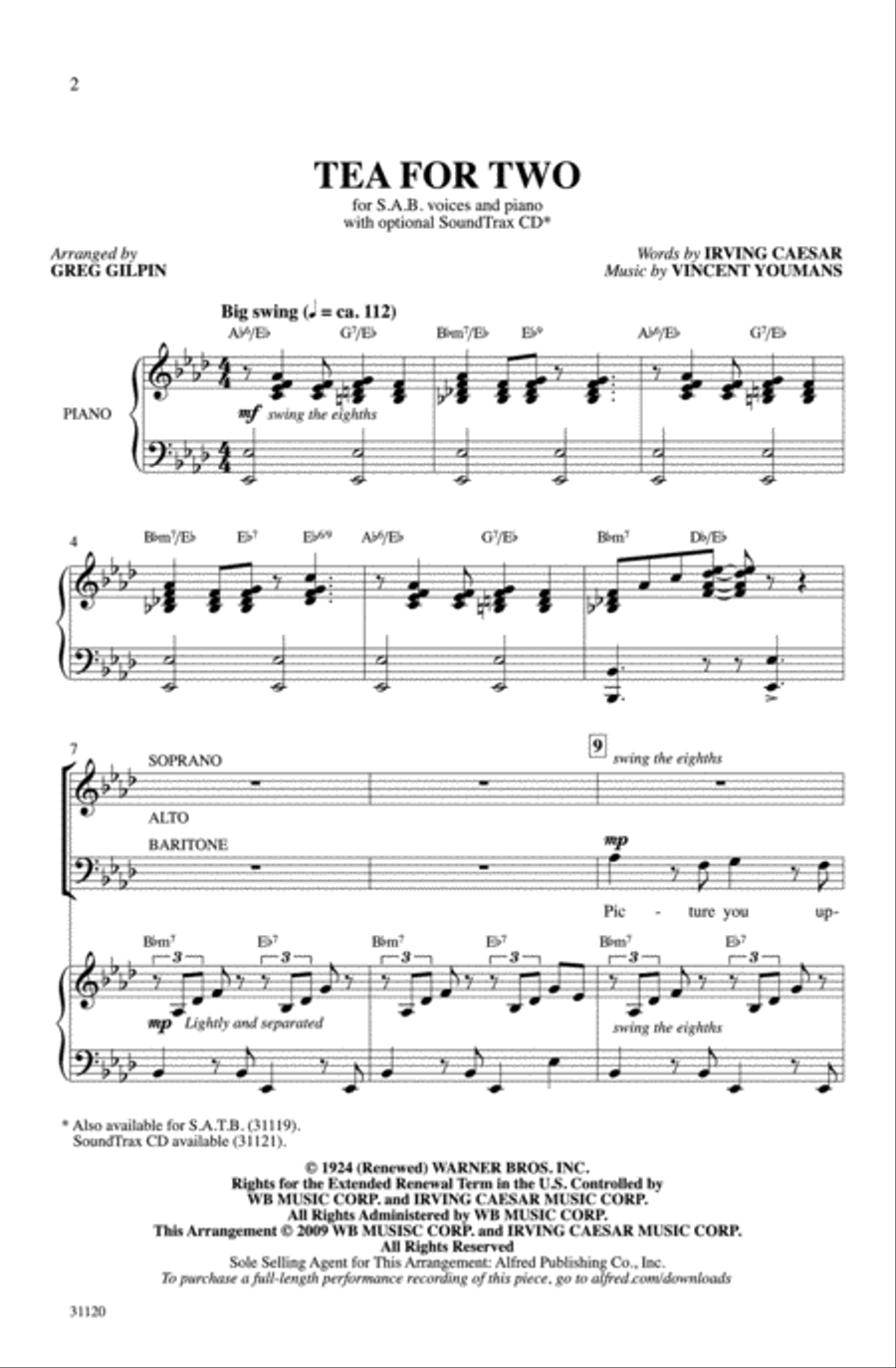 Tea for Two 3-Part scores gallery preview page 2