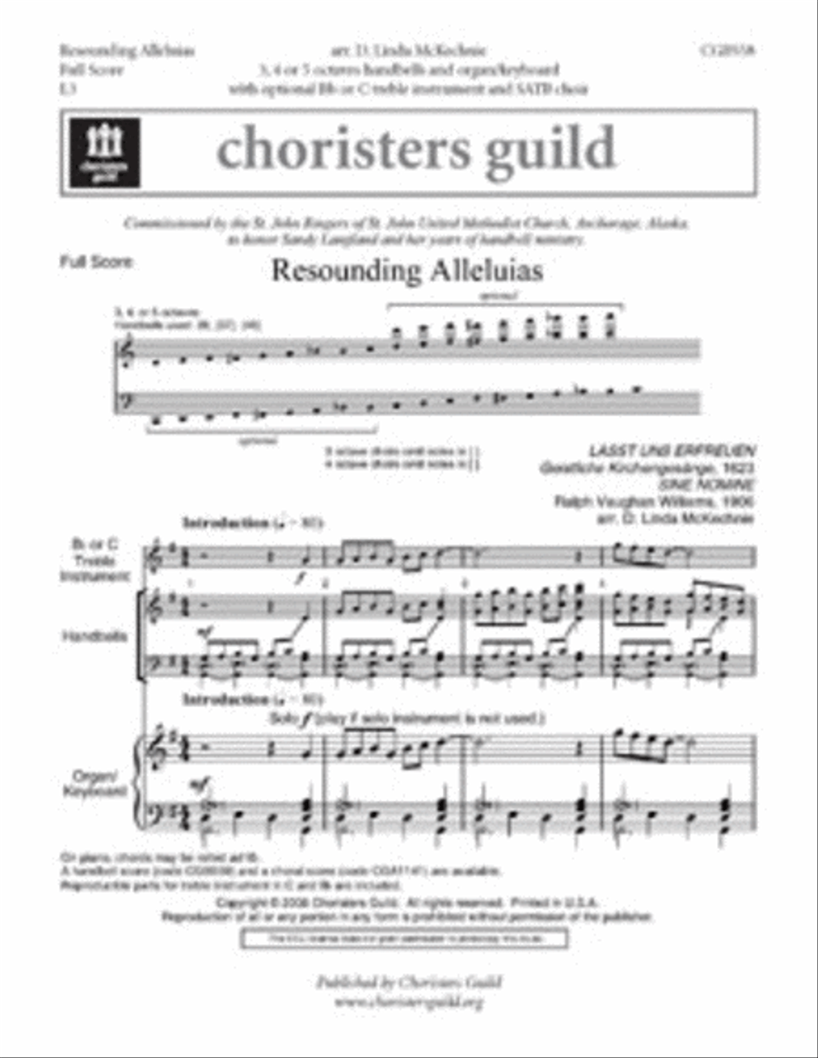 Resounding Alleluias Full Score Handbell Choir scores gallery preview page 1