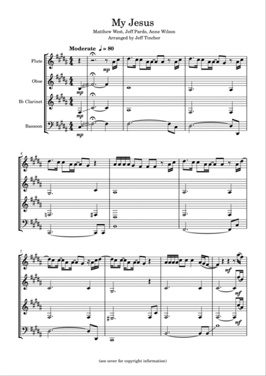 My Jesus My Jesus Woodwind Quartet scores gallery preview page 2