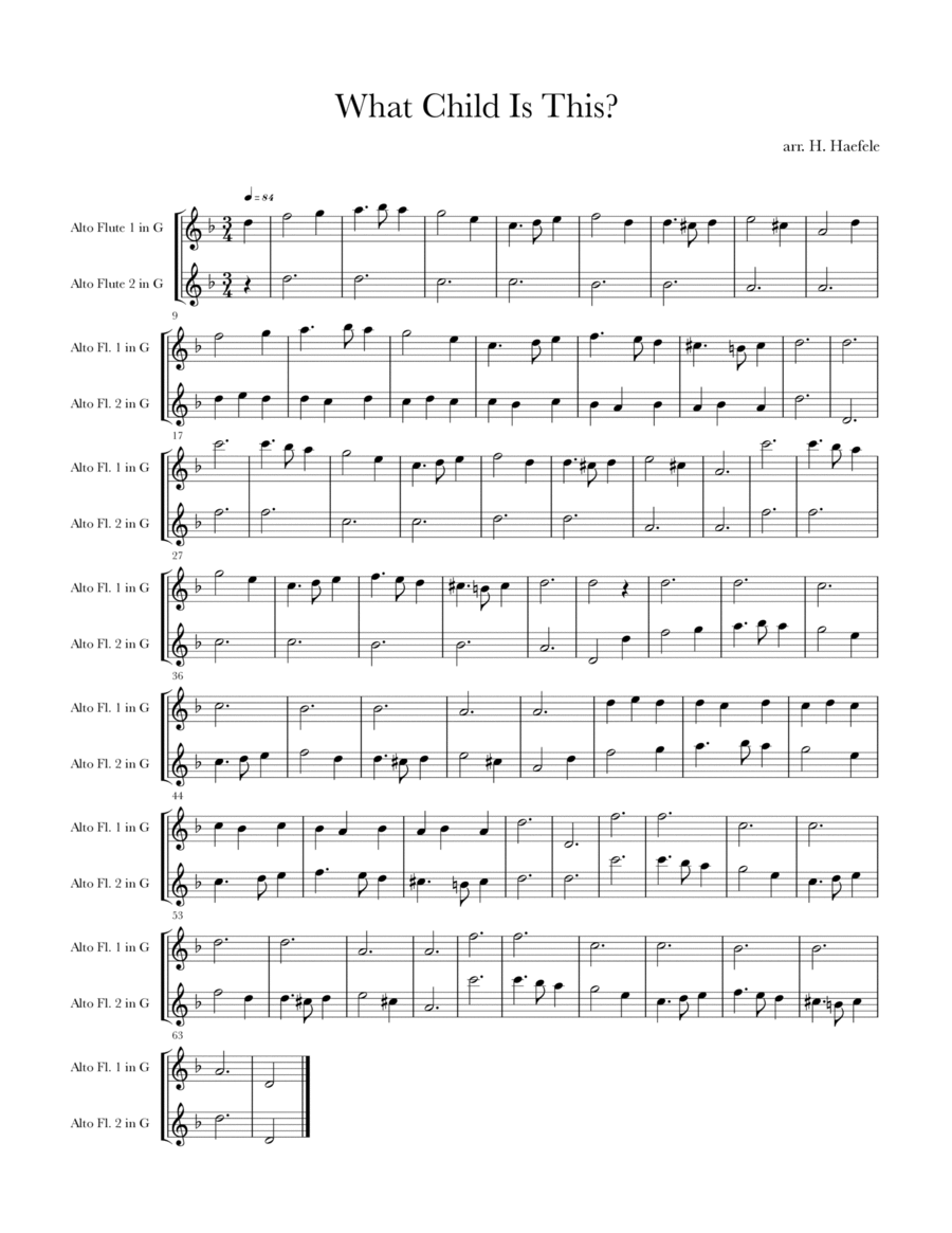 What Child Is This? Alto Flute Duet image number null