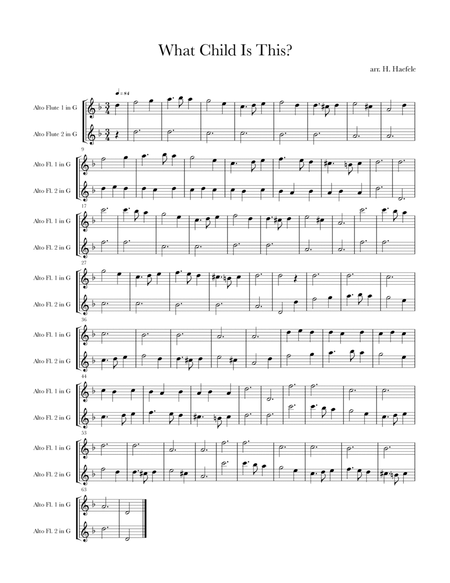 What Child Is This? Alto Flute Duet by Traditional Flute - Digital Sheet Music