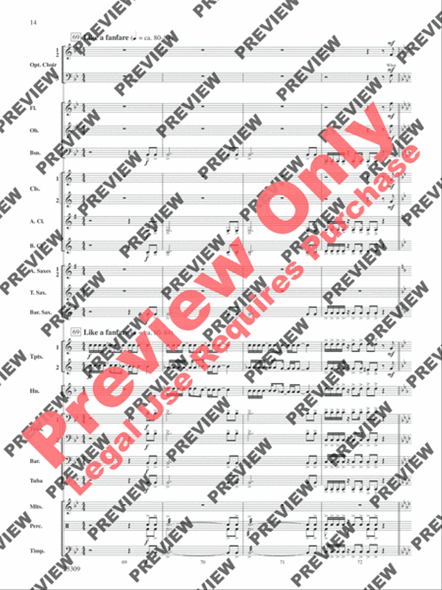 Merry Christmas to All (A Medley of Carols) Concert Band scores gallery preview page 15