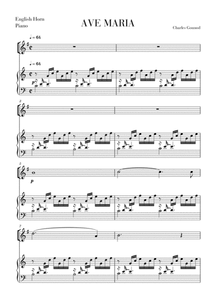 Ave Maria for English Horn image number null