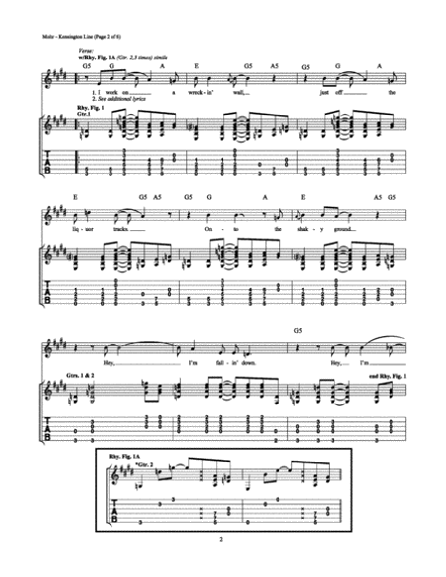 Kensington Line Kensington Line Electric Guitar scores gallery preview page 2