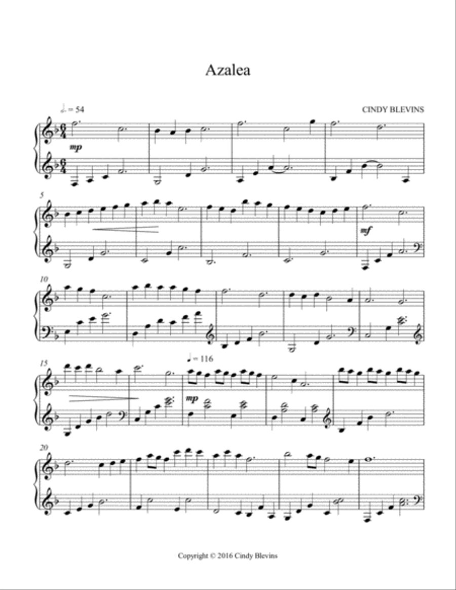 Azalea, original solo for Lap Harp Lap Harp scores gallery preview page 2