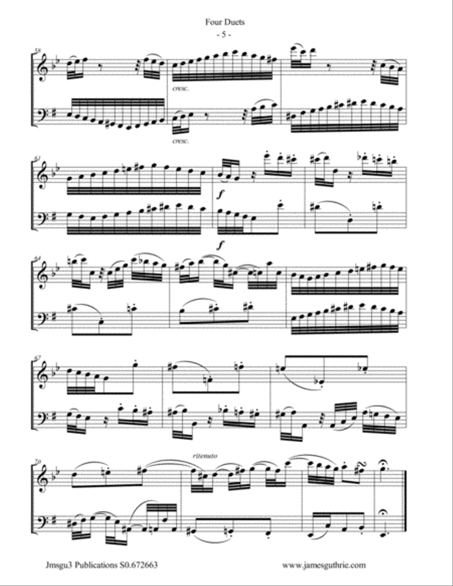 Bach: Four Duets for Oboe d'Amore & Cello Oboe scores gallery preview page 5