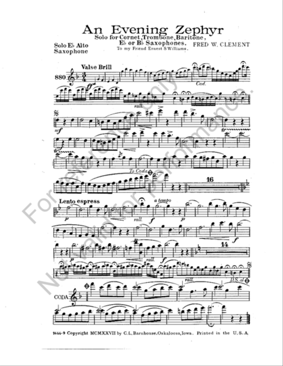 An Evening Zephyr An Evening Zephyr Alto Saxophone scores gallery preview page 2
