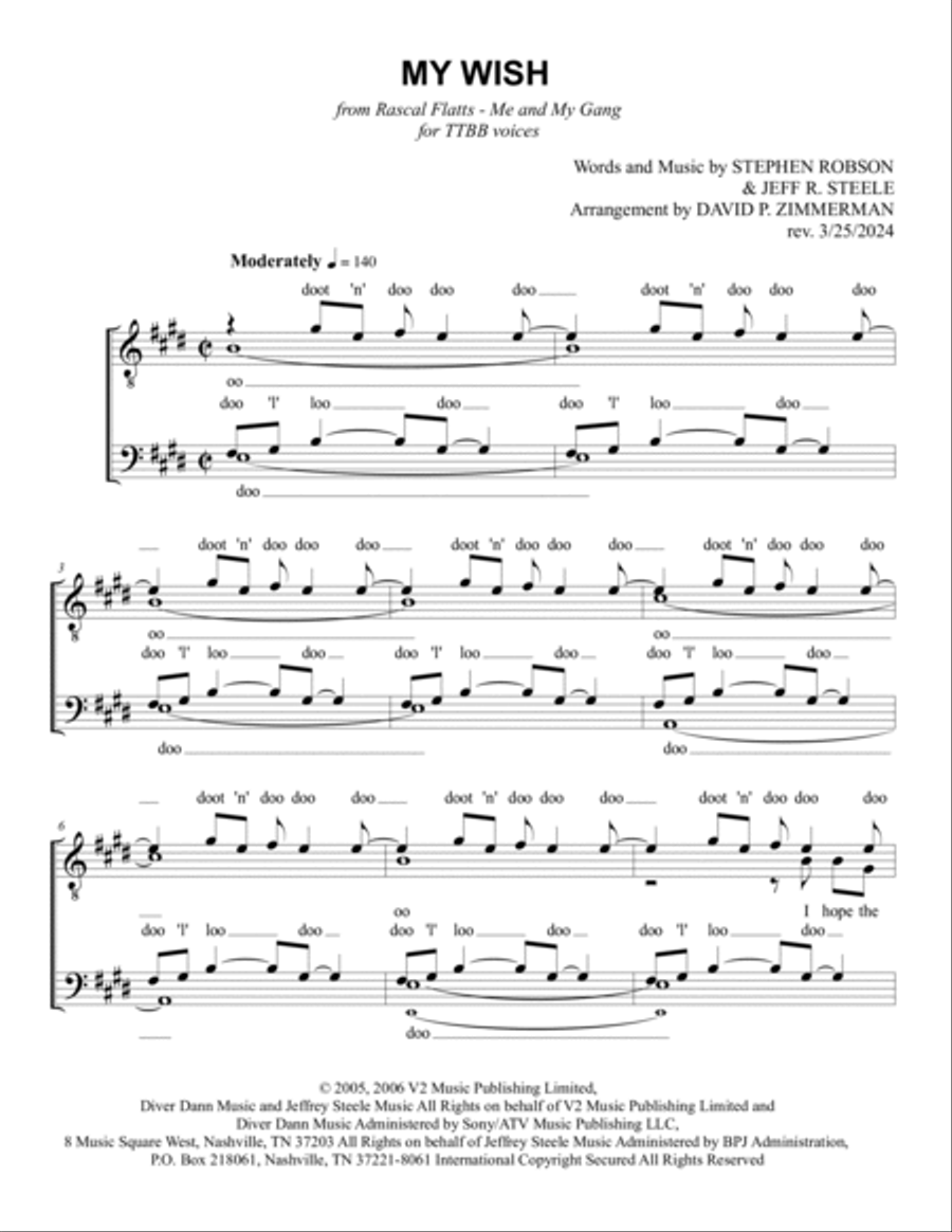 My Wish My Wish TTBB scores gallery preview page 2