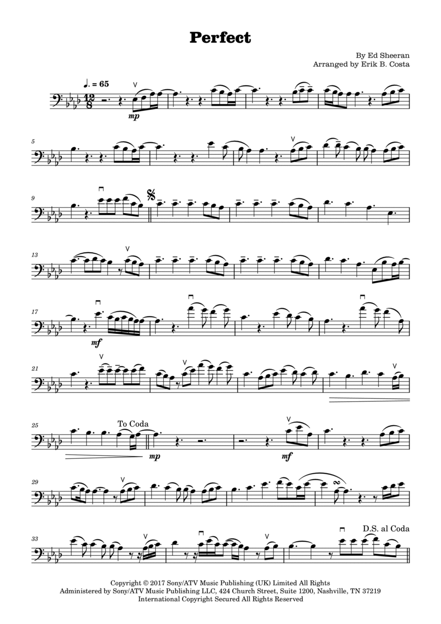 Perfect Cello Solo scores gallery preview page 1