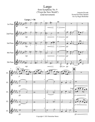 Largo (from "Symphony No. 9") ("From the New World") (Db) (Flute Quintet)