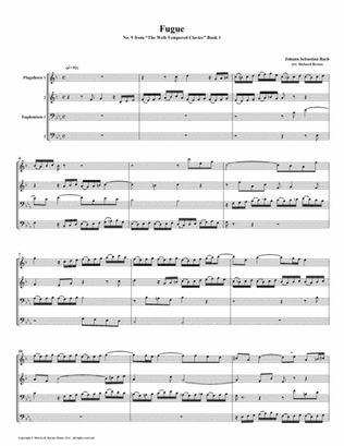 Fugue 09 from Well-Tempered Clavier, Book 1 (Conical Brass Quartet)
