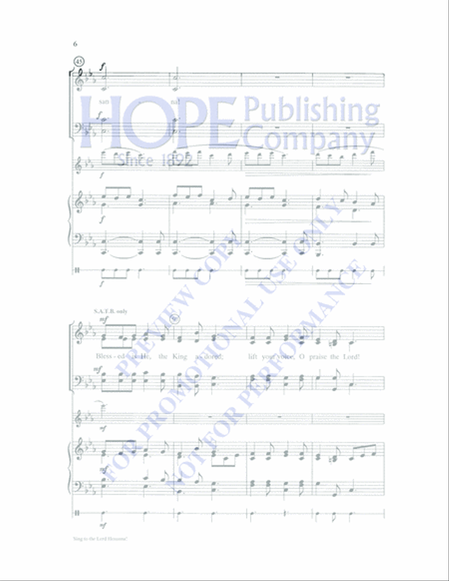 Sing to the Lord Hosanna! image number null