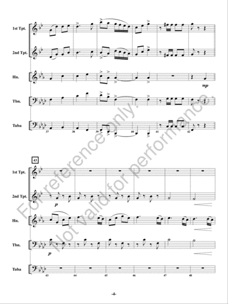 Malevolent March Brass Quintet scores gallery preview page 5