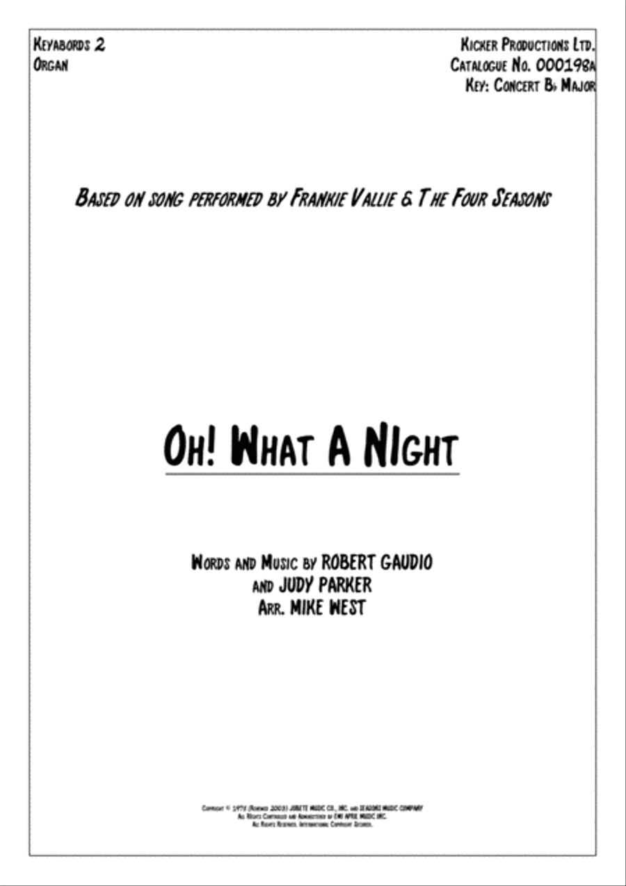 December 1963 (oh, What A Night) Small Ensemble scores gallery preview page 1