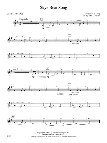 Skye Boat Song: 2nd B-flat Trumpet