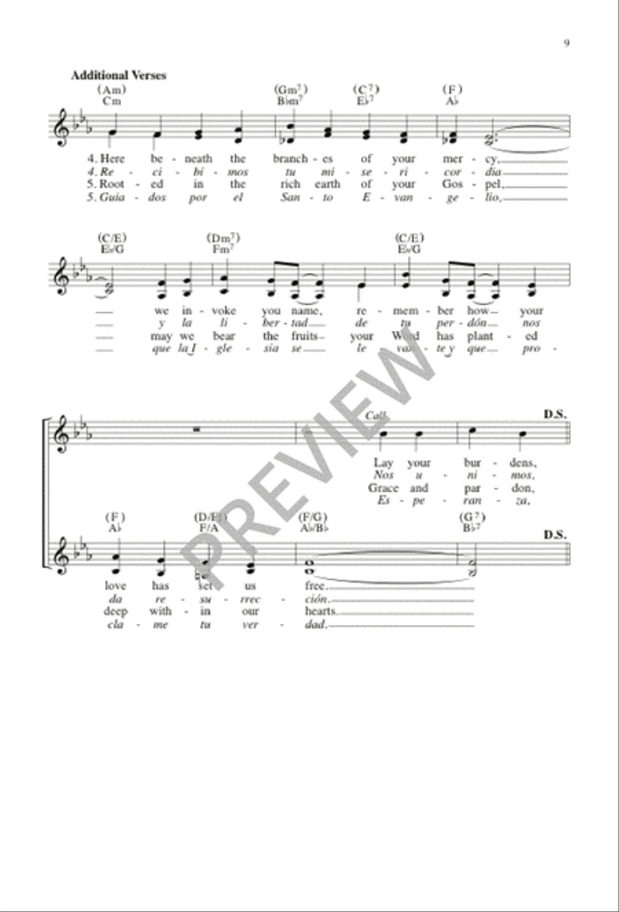 Beneath the Tree of Life / En el Árbol de la Vida 4-Part scores gallery preview page 9