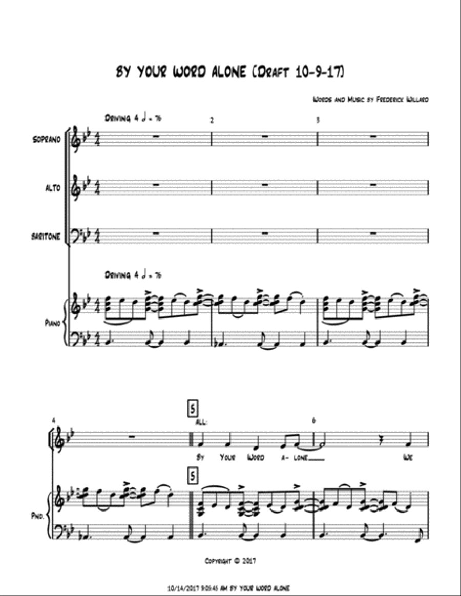 By Your Word Alone By Your Word Alone 3-Part scores gallery preview page 1