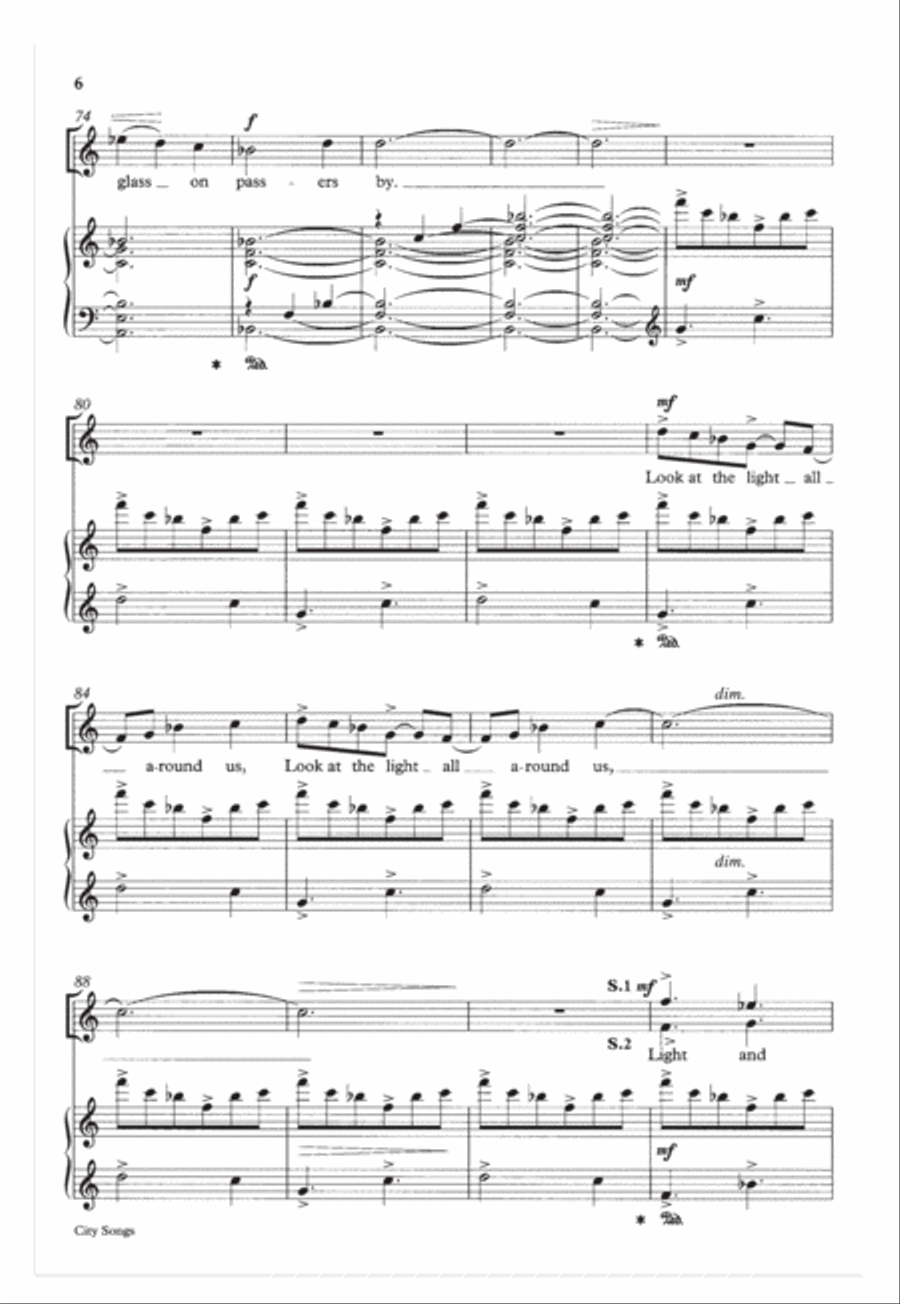 City Songs City Songs Women's Choir scores gallery preview page 6