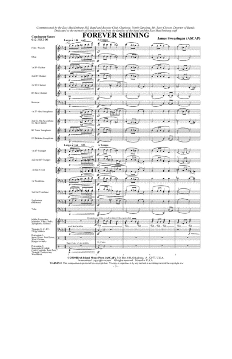 Forever Shining Forever Shining Concert Band scores gallery preview page 2