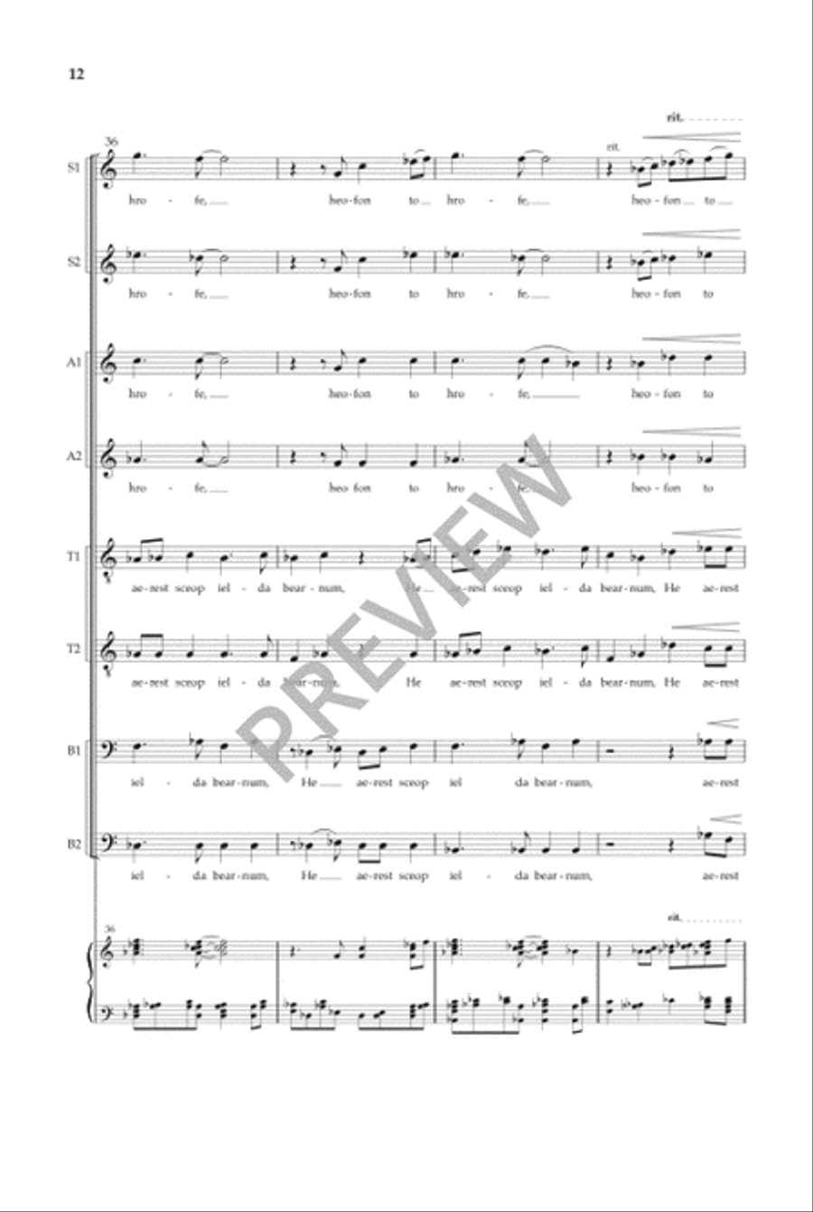 Caedmon's Hymn SSAATTBB scores gallery preview page 13