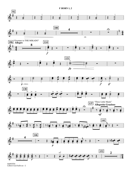 Gilbert And Sullivan (arr. Ted Ricketts) - Bb Trumpet 2