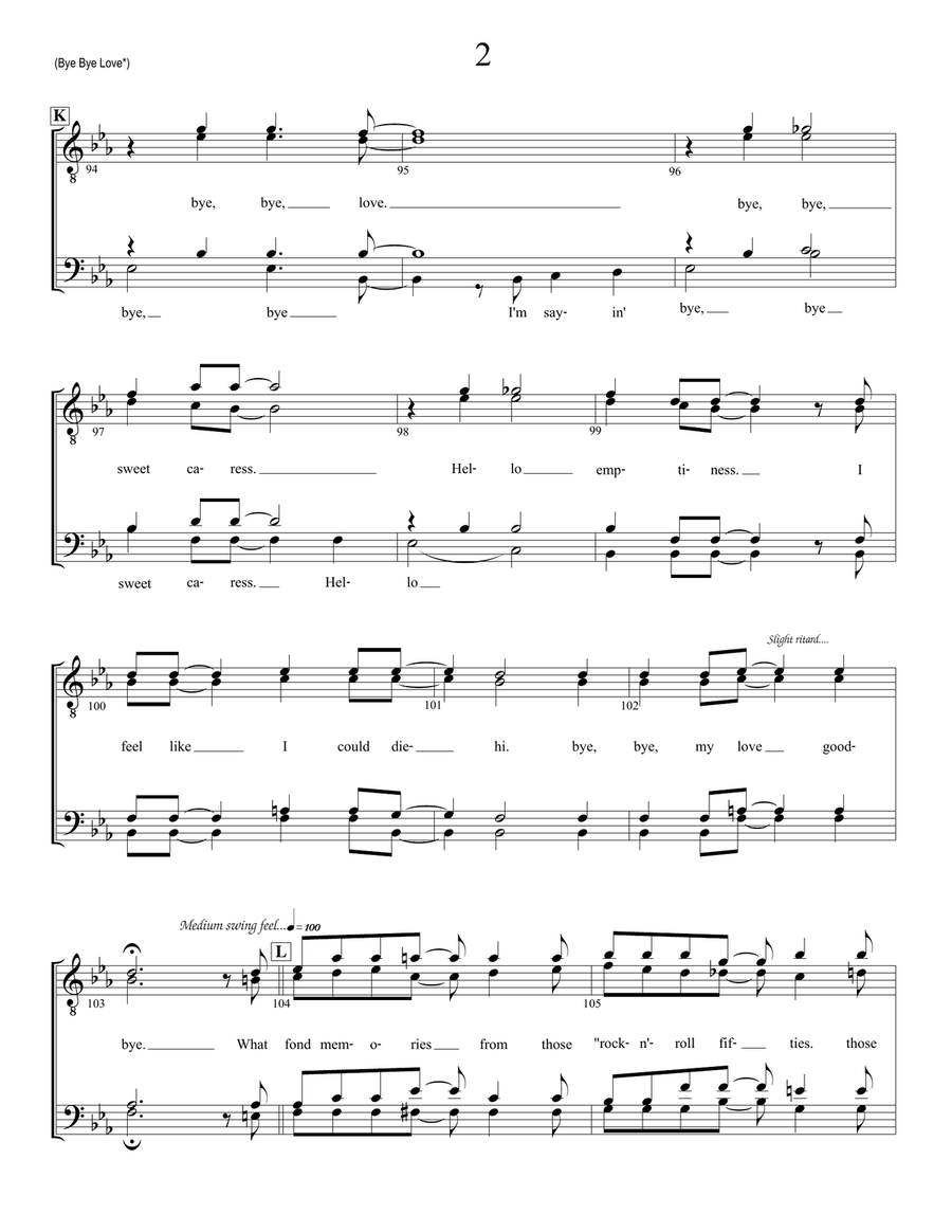 Bye Bye Love TTBB scores gallery preview page 2