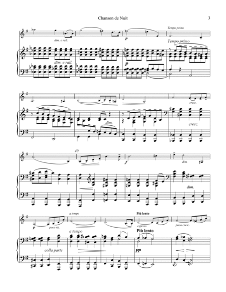 Chanson de Nuit and Chanson de Matin Op. 15 for violin and piano Violin Solo scores gallery preview page 4