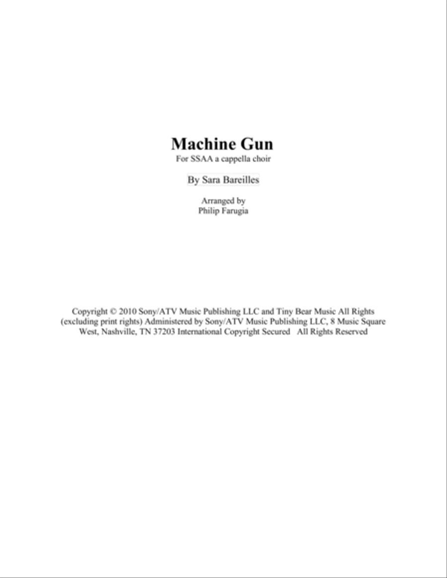 Machine Gun A Cappella scores gallery preview page 1