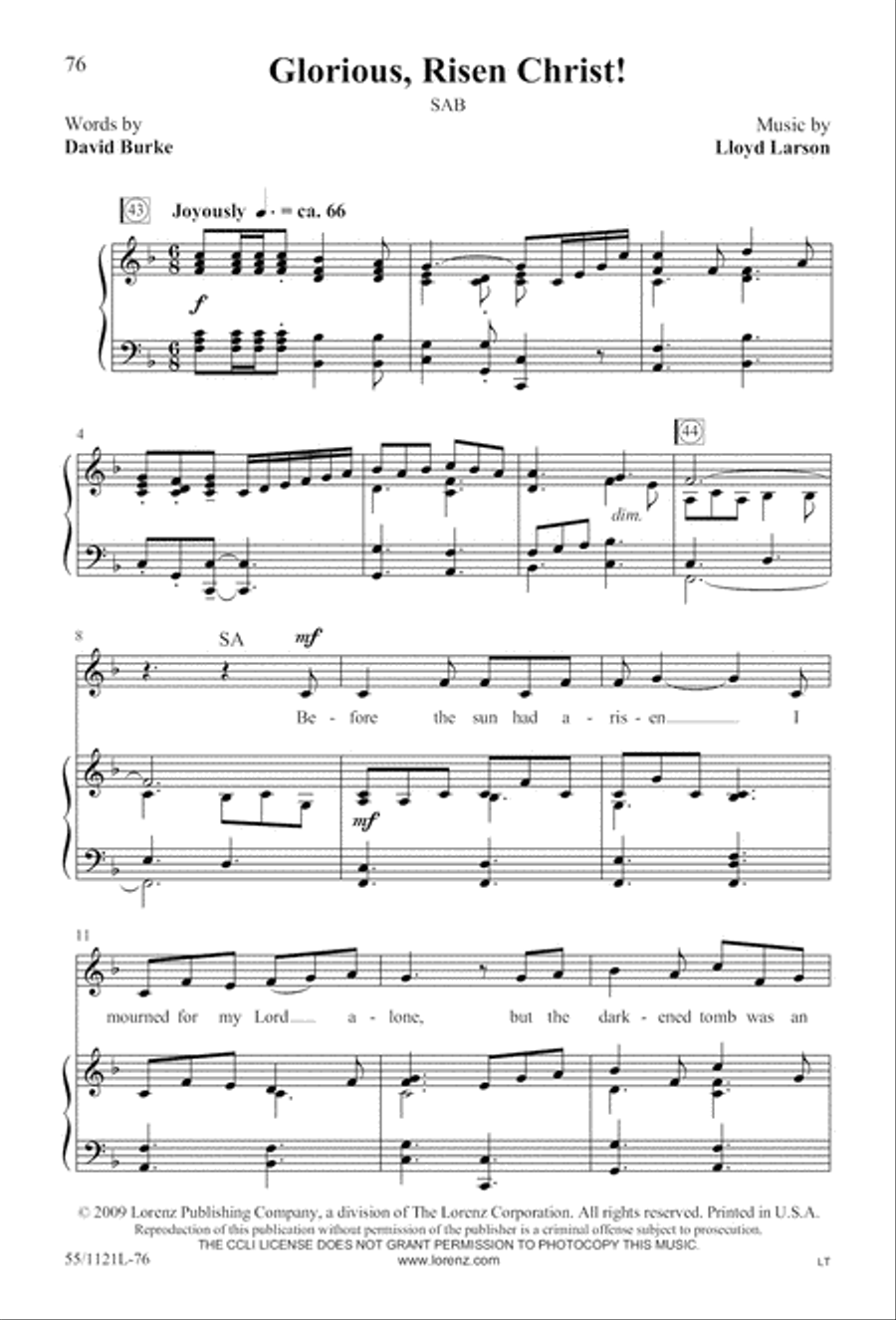 Touched by the Christ Touched by the Christ 3-Part scores gallery preview page 77