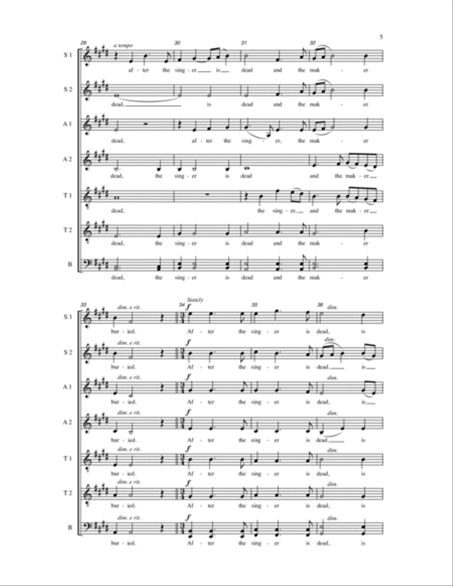 Bright Is the Ring of Words 4-Part scores gallery preview page 5