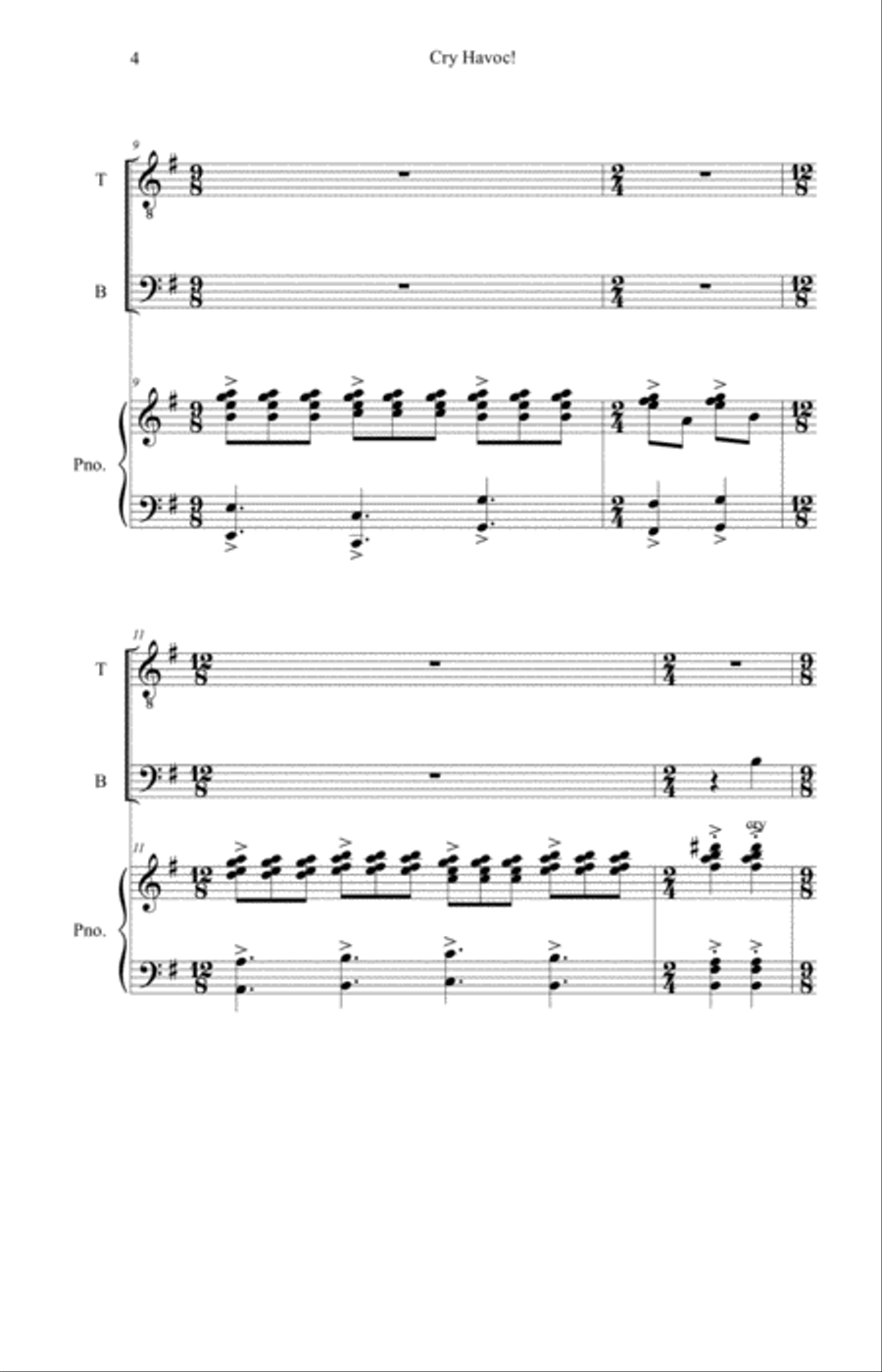 Cry Havoc! Cry Havoc! 3-Part scores gallery preview page 4