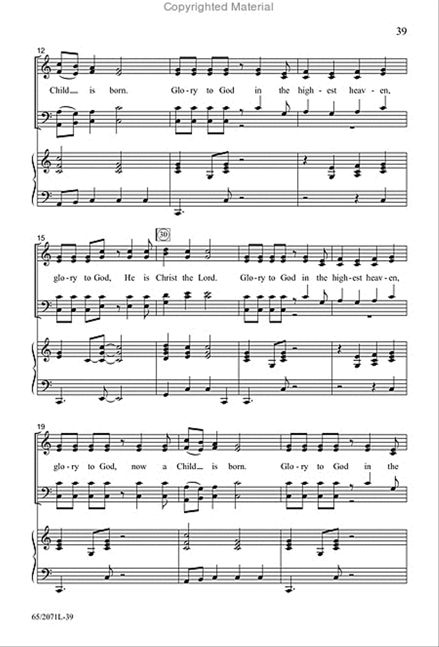 One Silent Night - SATB Score with Performance CD 4-Part scores gallery preview page 16
