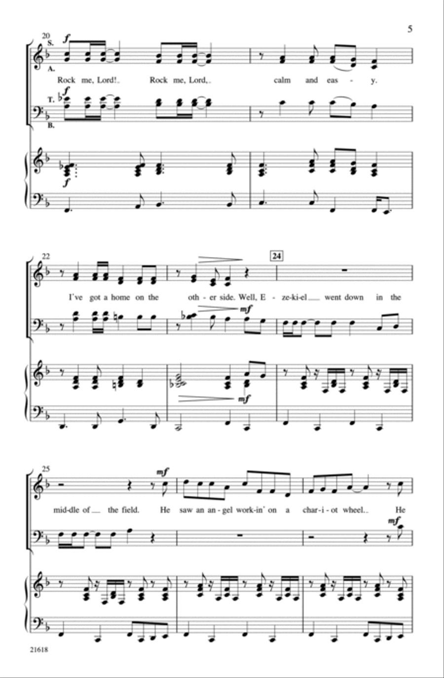 Swing Down, Chariot 4-Part scores gallery preview page 4