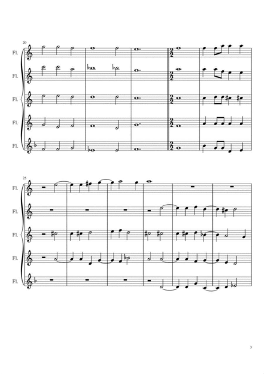 Lieta più dell'usato (Il prima libro de madrigali a cinque voci) 3 octobre 1573 Woodwind Quintet scores gallery preview page 3
