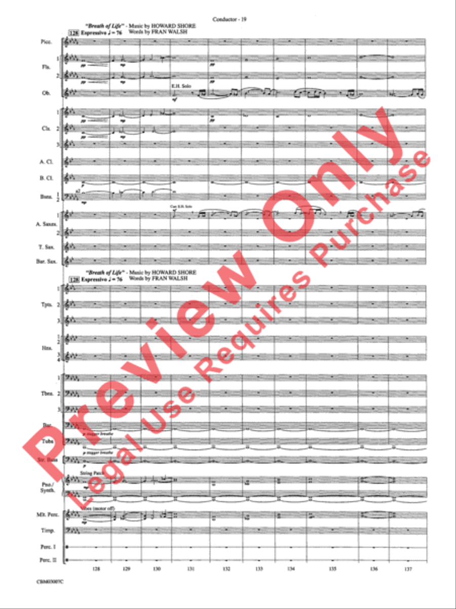 The Lord of the Rings: The Two Towers, Symphonic Suite from Concert Band scores gallery preview page 22