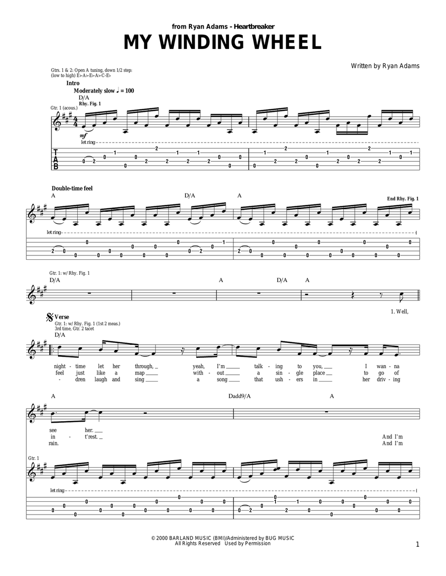 My Winding Wheel My Winding Wheel Acoustic Guitar scores gallery preview page 1