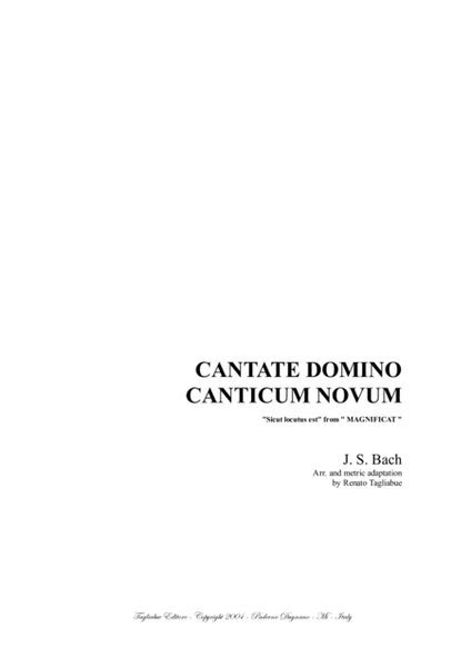 CANTATE DOMINO ("Sicut locutus est" from MAGNIFICAT) - BWV 243 image number null