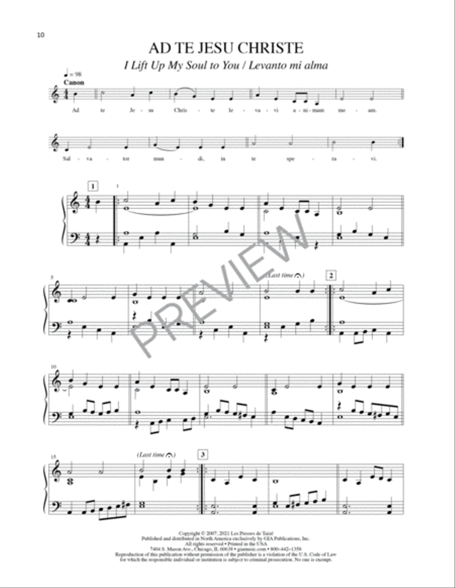 Songs from Taize Piano Accompaniments Choir scores gallery preview page 13
