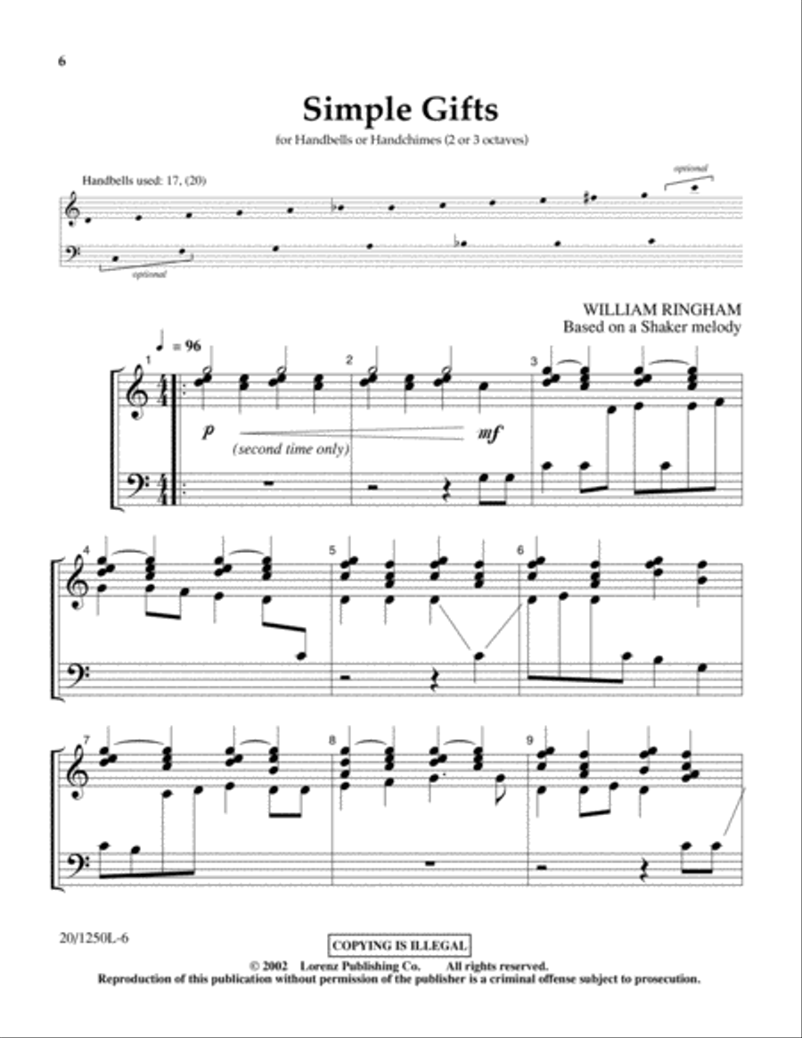 Simple Gifts 3-Octaves scores gallery preview page 6