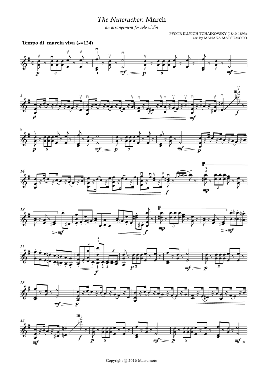 The Nutcracker - March for solo violin Violin Solo scores gallery preview page 2