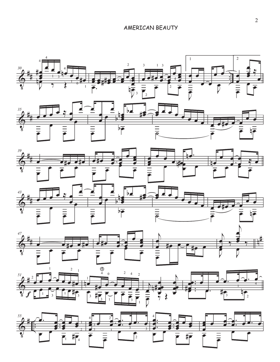 American Beauty Acoustic Guitar scores gallery preview page 2