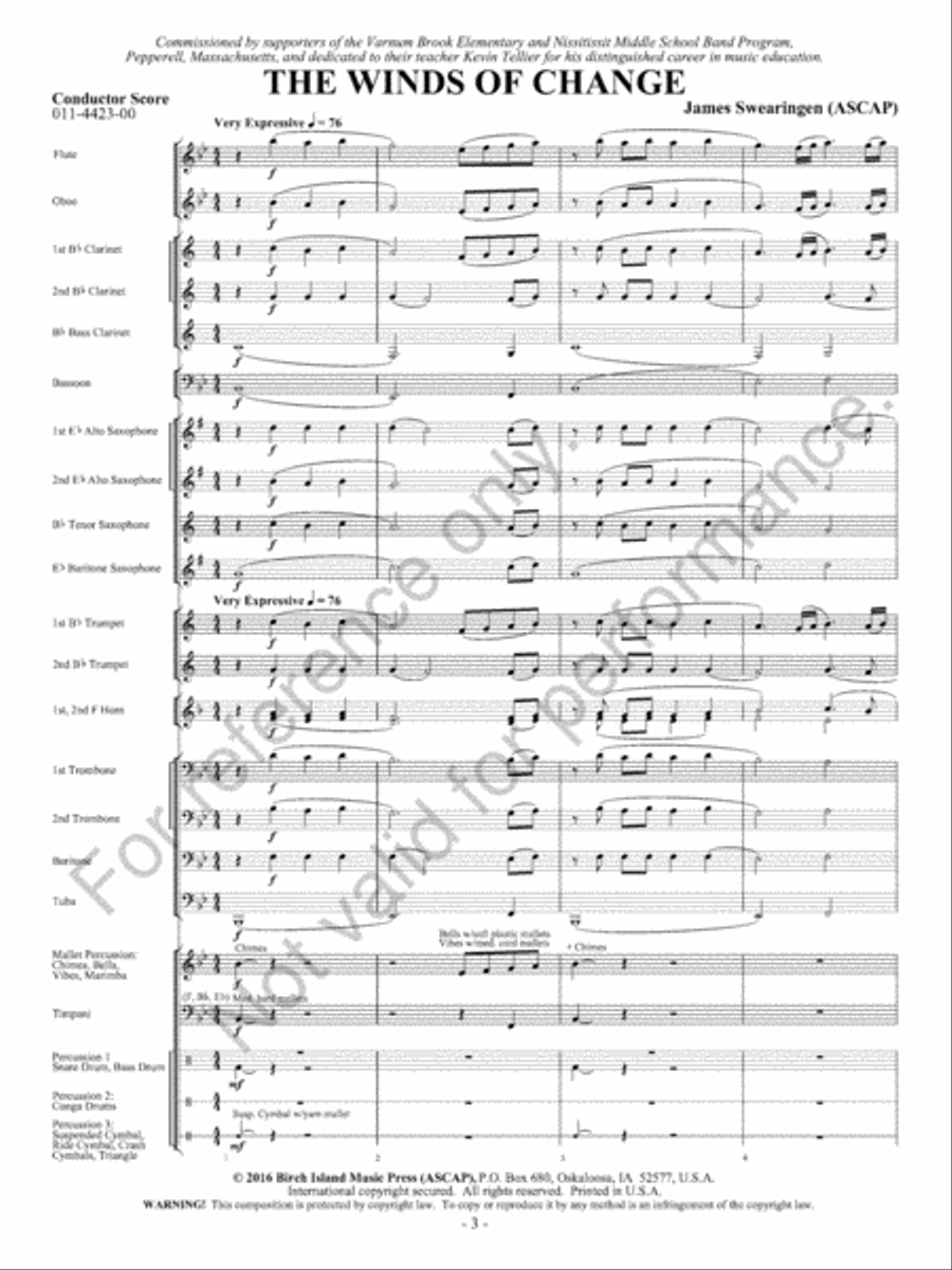 The Winds Of Change Concert Band scores gallery preview page 4