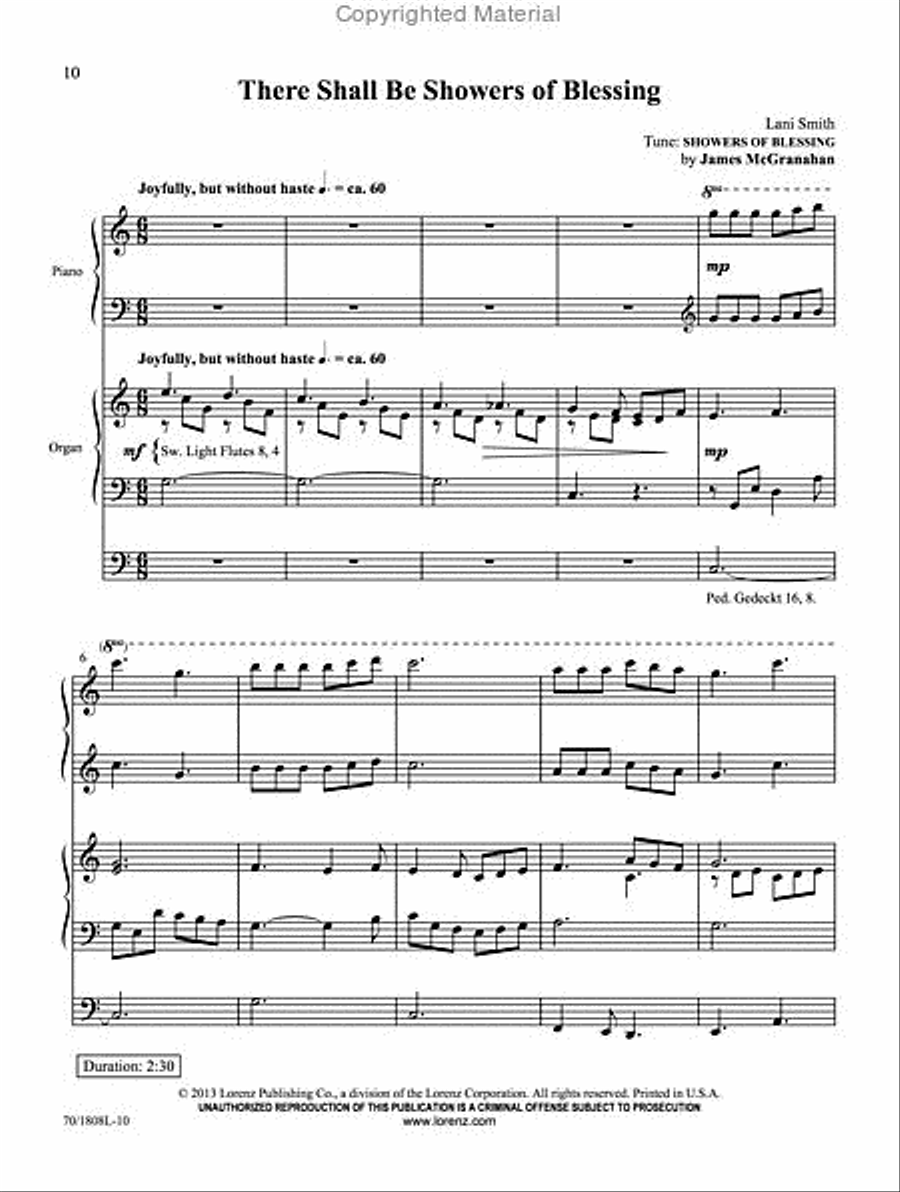 Showers of Blessing Showers of Blessing Organ scores gallery preview page 2