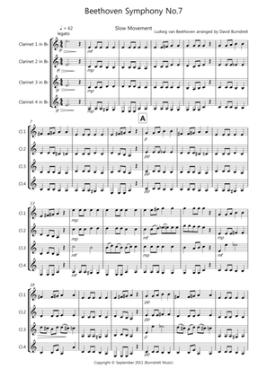 Beethoven Symphony No.7 (slow movement) for Clarinet Quartet