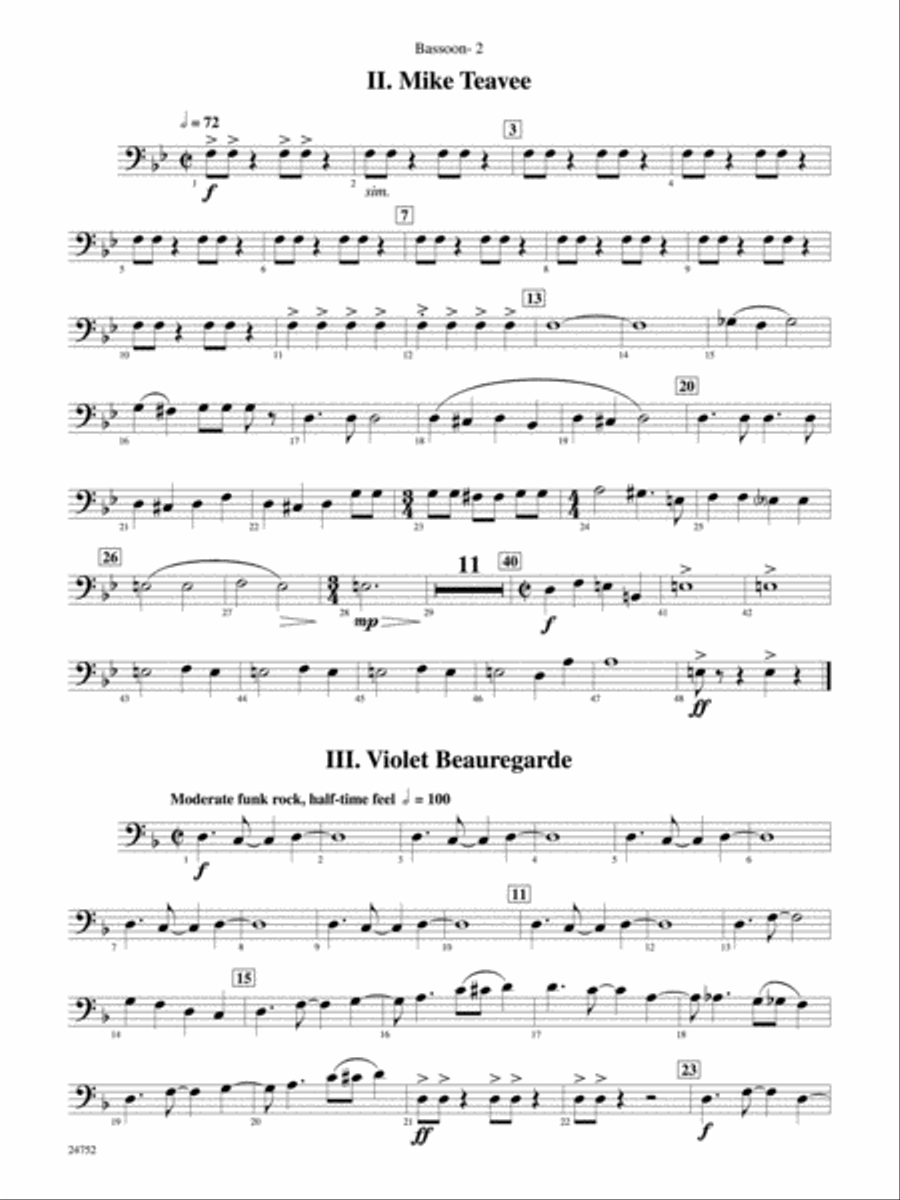Charlie and the Chocolate Factory, Suite from: Bassoon Concert Band scores gallery preview page 2