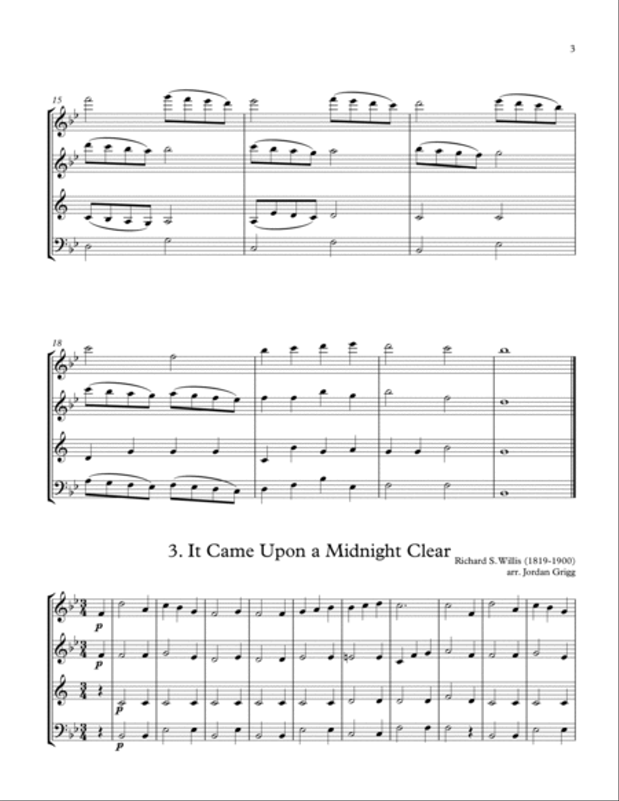 14 Christmas Carols (arranged for Wind Quartet) 14 Christmas Carols (arranged for Wind Quartet) Woodwind Quartet scores gallery preview page 3
