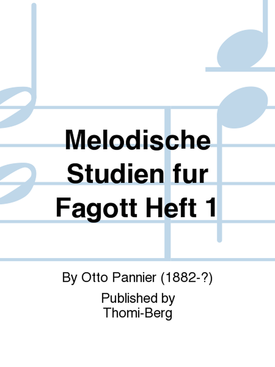 Melodische Studien fur Fagott Heft 1